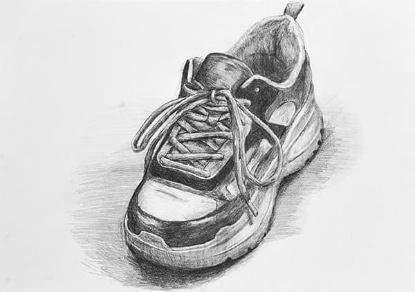 自分の靴の油絵デッサン 自分の靴の油絵デッサン 自分の靴の油絵