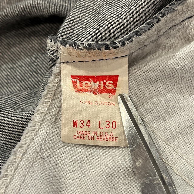 LEVI'S 505 BLACK DENIM PANT 90s 「先染め、ゴールデンサイズ、W34