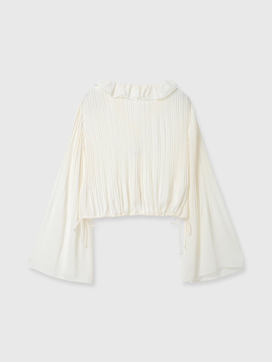 フレアスリーブプリーツブラウス