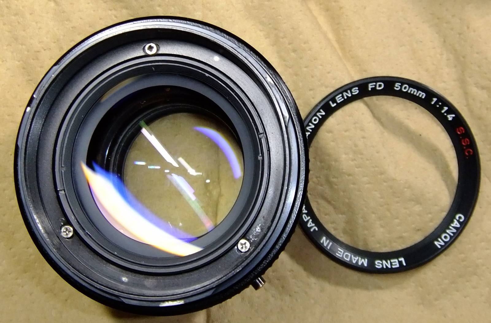 CANON LENS FD50mm F1.4 ジャンクレンズ分解修理: ねこの空中散歩