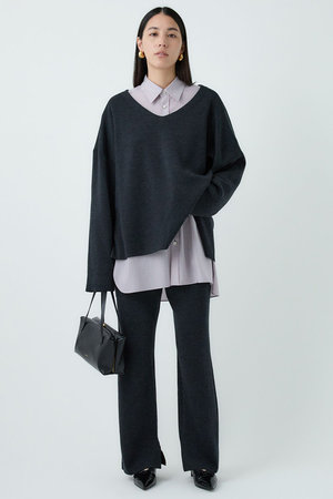 Chaos(カオス)｜シエラウールニットパンツ/チャコール の通販