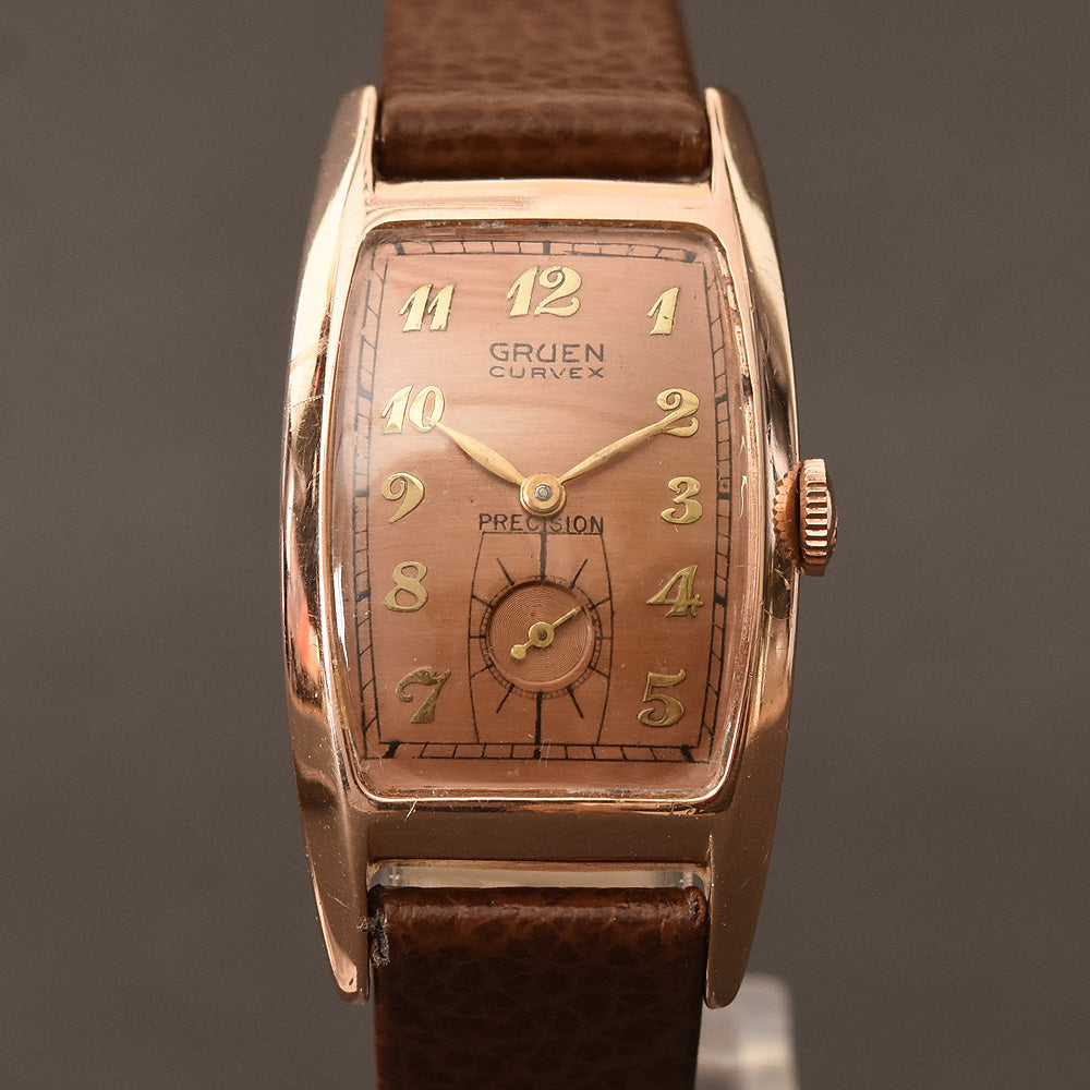 1941 GRUEN Curvex 'Trooper' Gents 14K Rose Gold Watch – empressissi