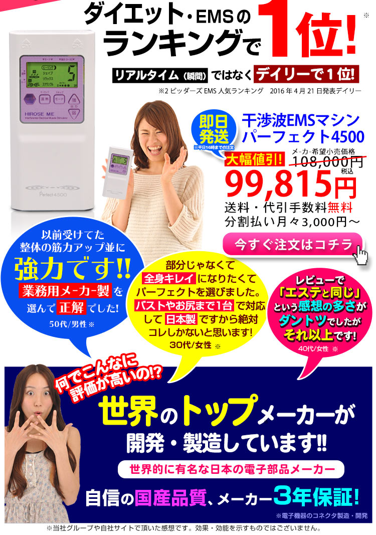干渉波EMSマシン パーフェクト4500正規店《腹筋からバストまで》