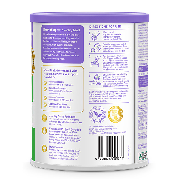 Bubs（バブズ）オーガニック フォローアップミルク ステップ3（1歳～3