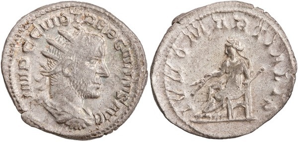 Antoninianus - Trebonianus Gallus (IVNO MARTIALIS; Juno