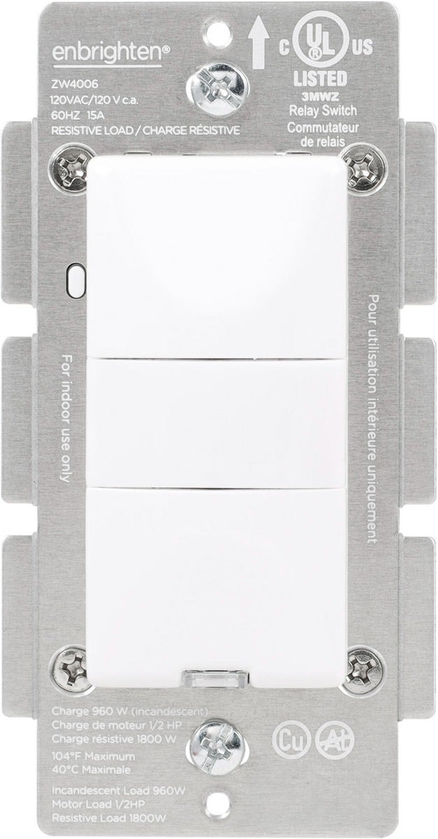 Enbrighten Z-Wave In-Wall Smart Motion Switch, White/Almond