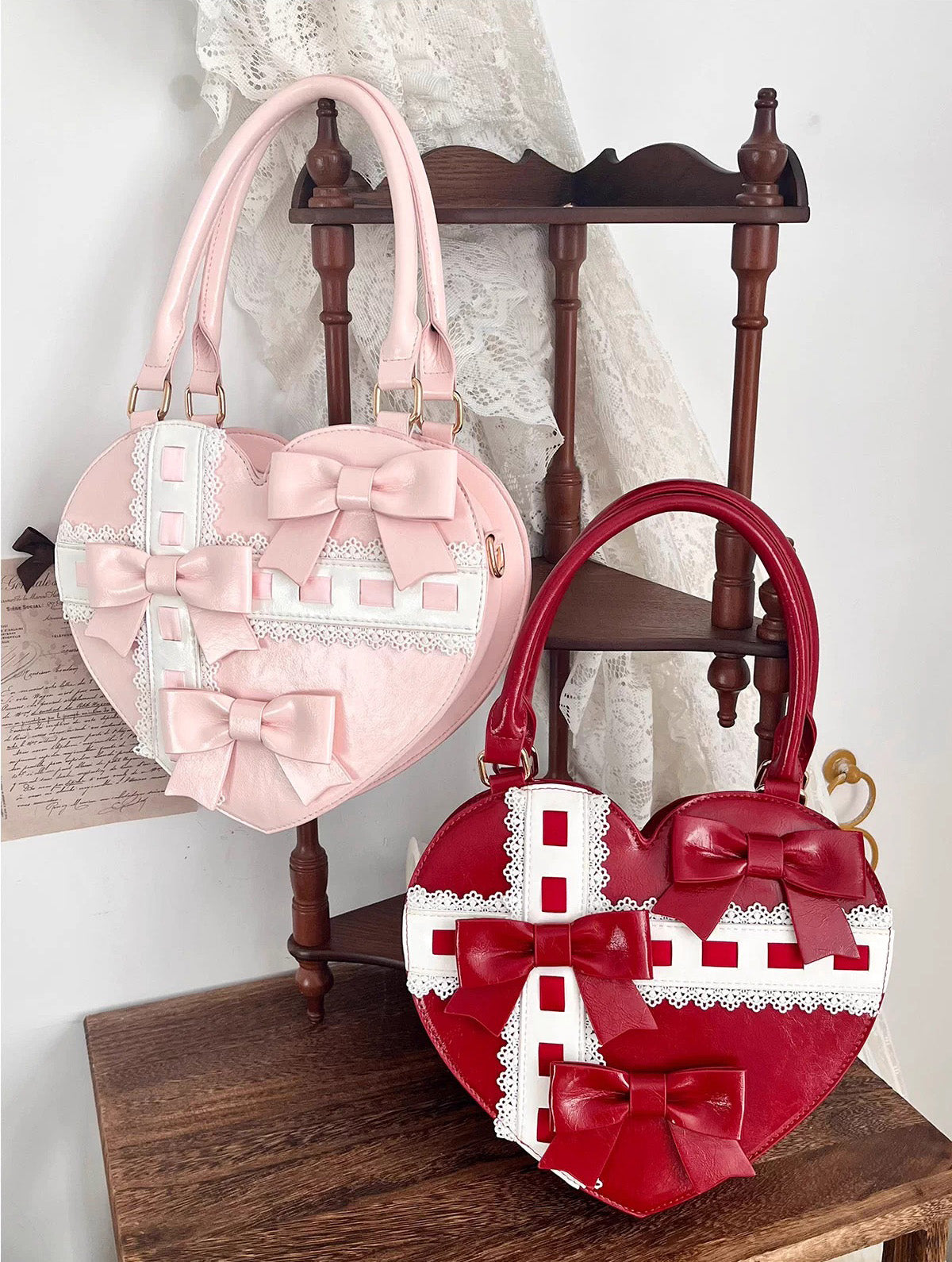 はしごリボンハートバッグ【Sheep Puff】 – Epetice