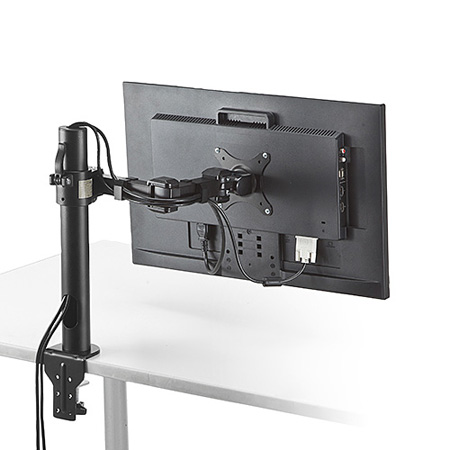 モニターアーム 1画面 シングル 耐荷重10kg 水平可動 3関節 クランプ