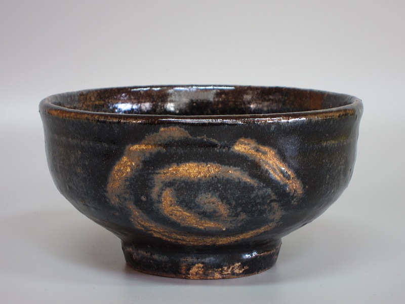 茶道具商(有)越中屋 金海窯 黒釉茶碗 合田好道造 共箱