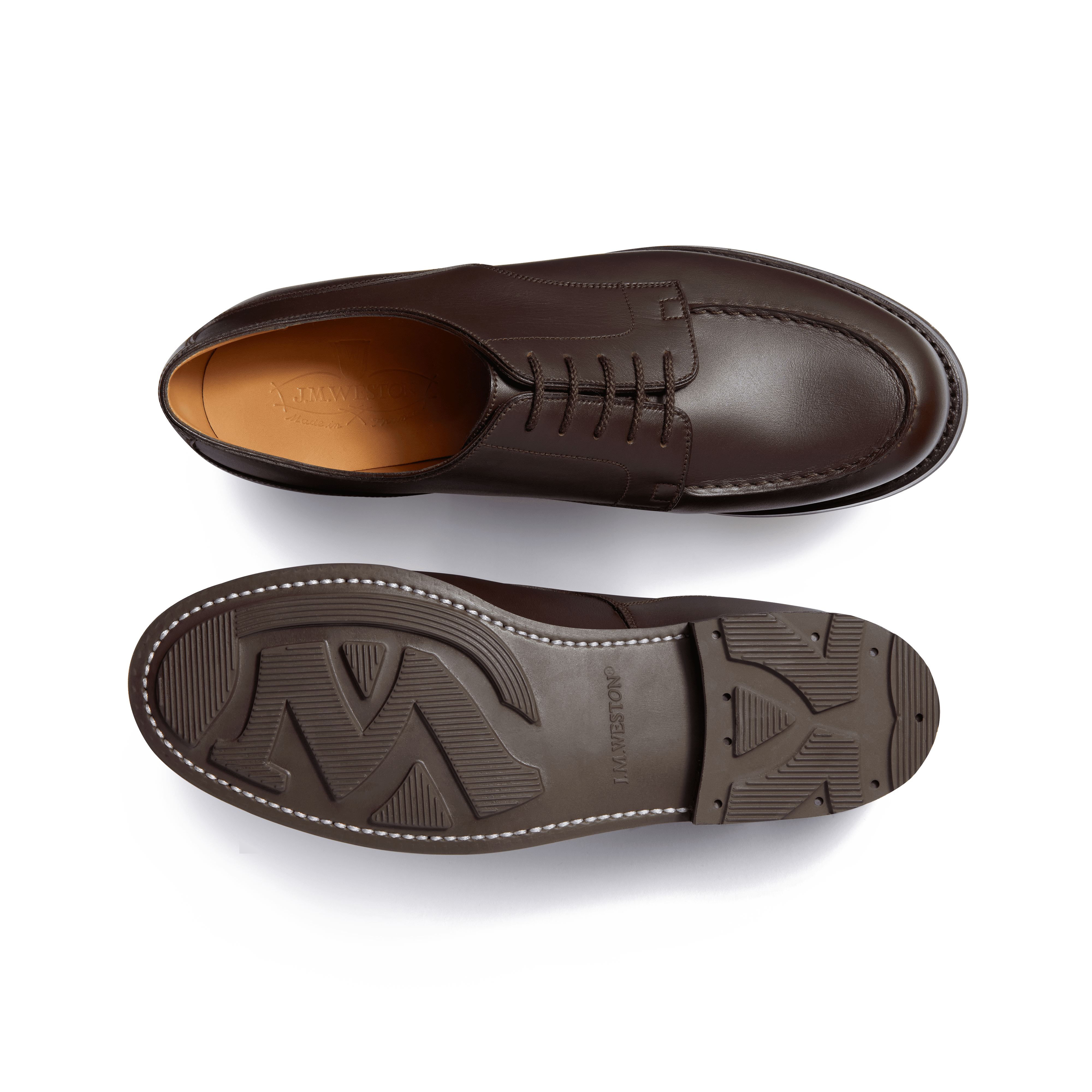 Men's Dark Brown Leather Golf Derby – J.M. Weston