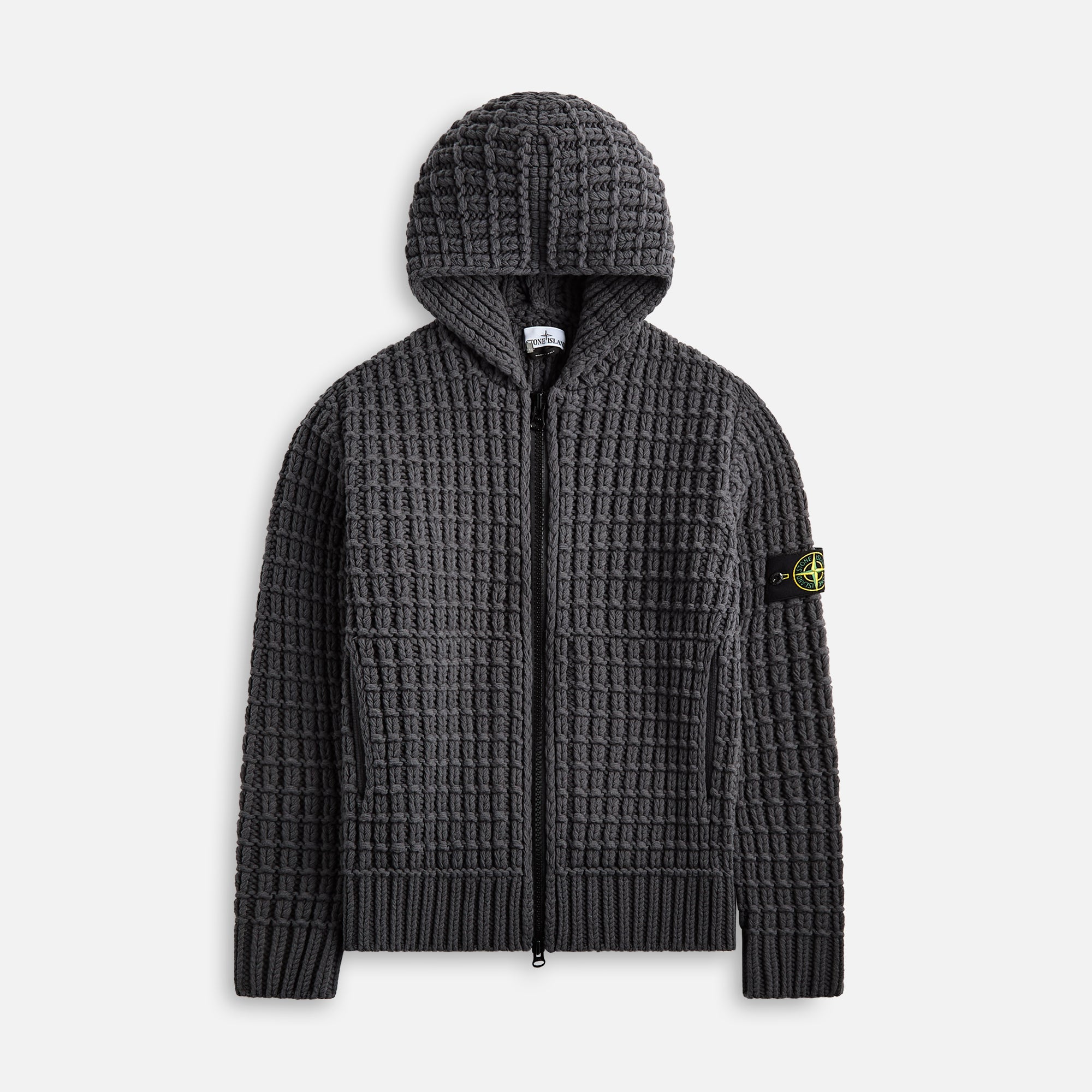 Stone Island Zip Knit Hoodie - Lead Grey – Kith Europe