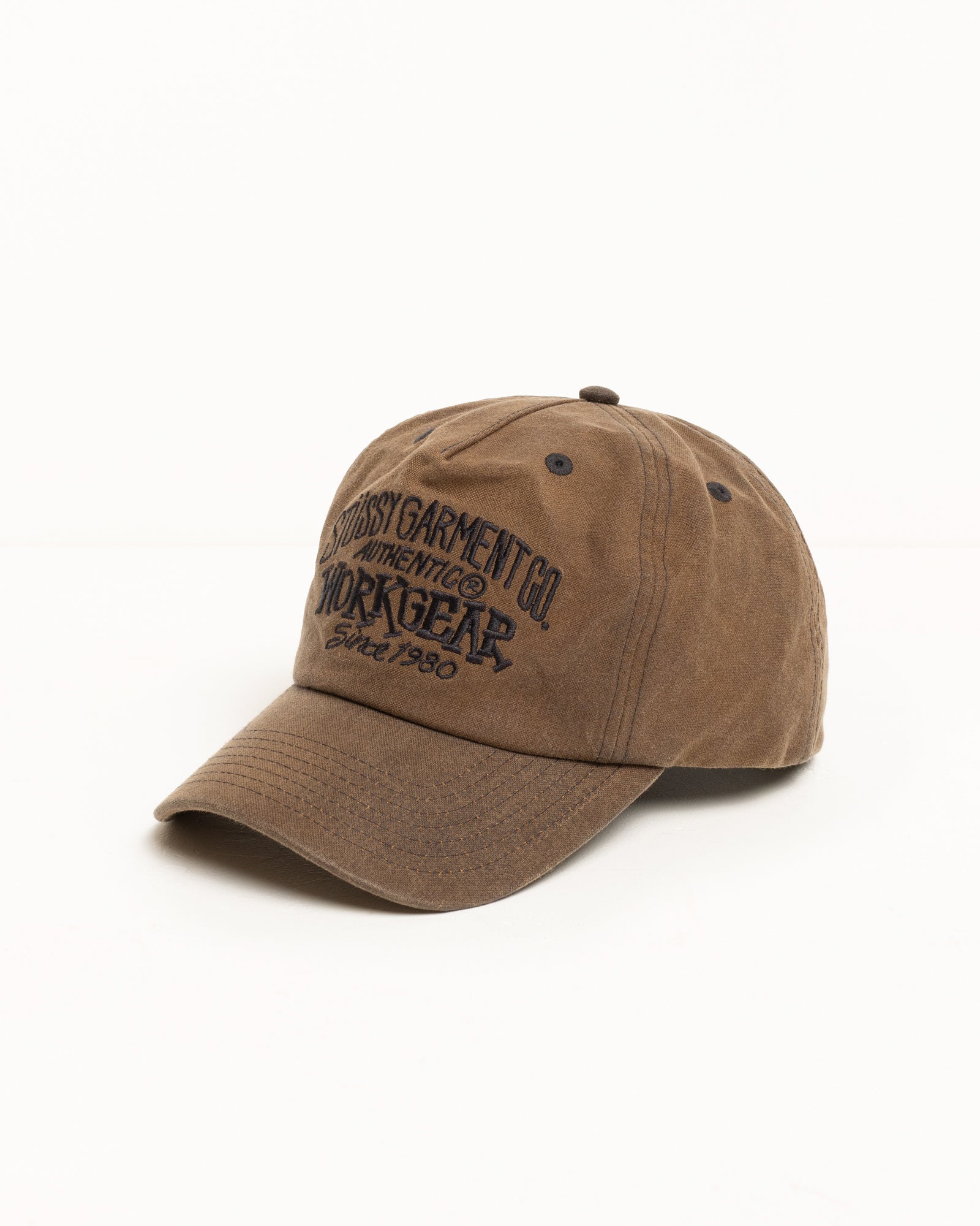 Mid-Depth Workgear Waxed Snapback – Brown | Headwear | Stüssy Europe