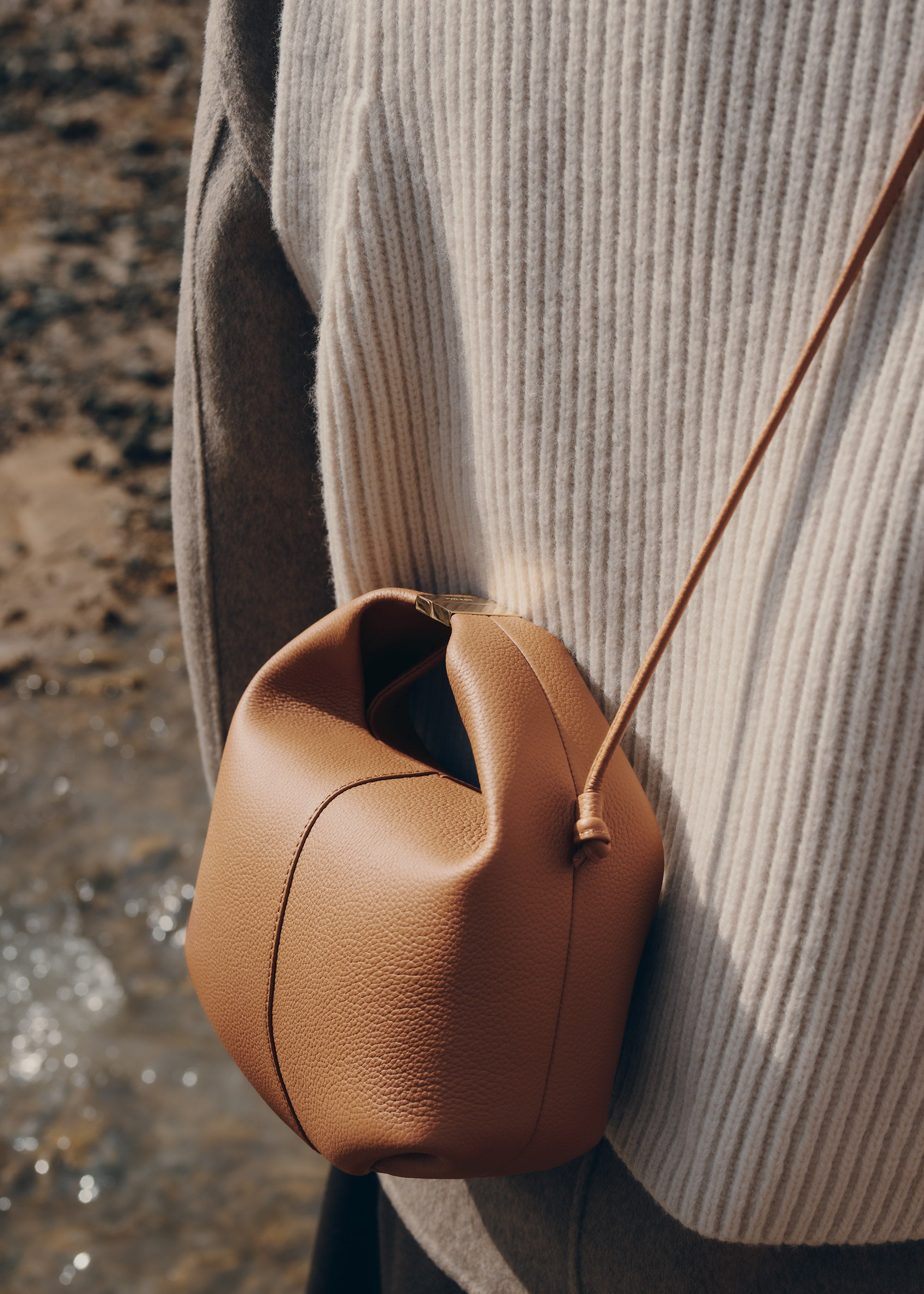 Polène | Bag - Béri - Textured Camel – Polène EU