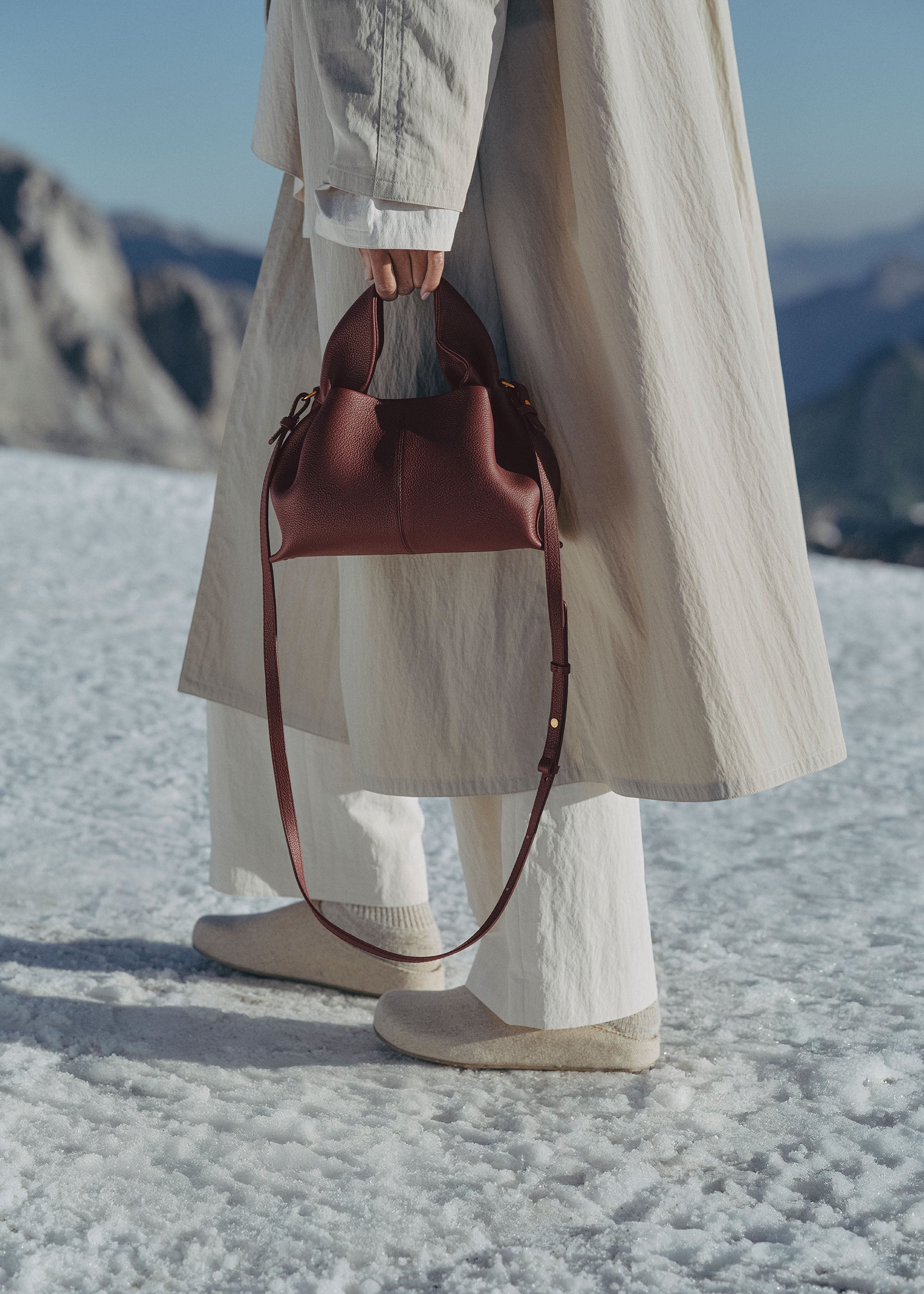 Polène | Bag - Numéro Neuf Mini - Textured Black Cherry – Polène EU