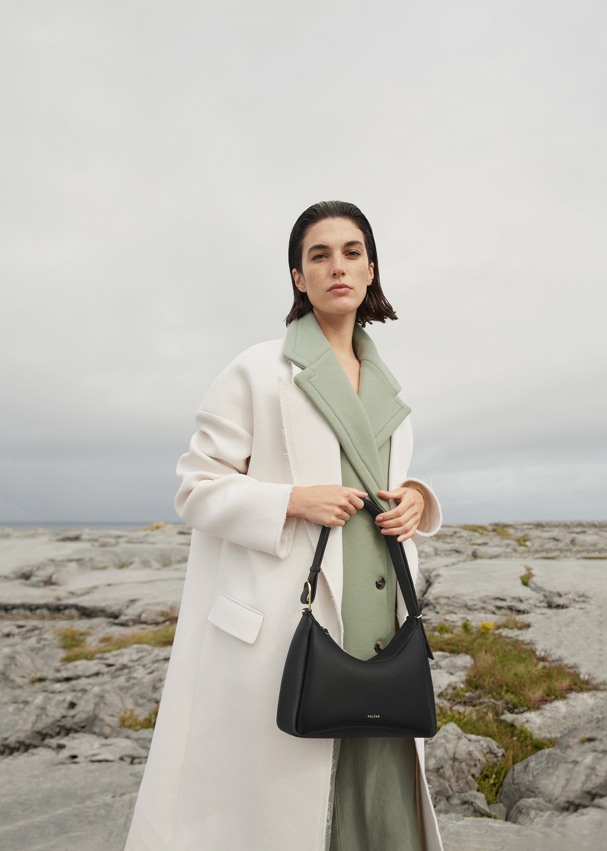 Polène | Bag - Umi - Textured Black – Polène EU