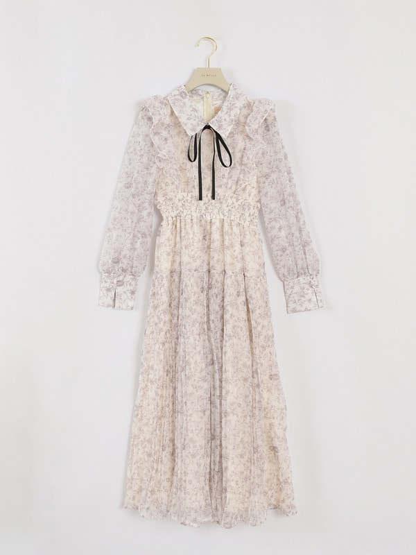 タックフリル襟ワンピース｜evelyn（エブリン）公式通販サイト