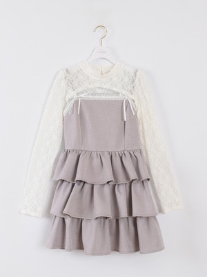 レース付きティアードミニワンピース｜evelyn（エブリン）公式通販サイト