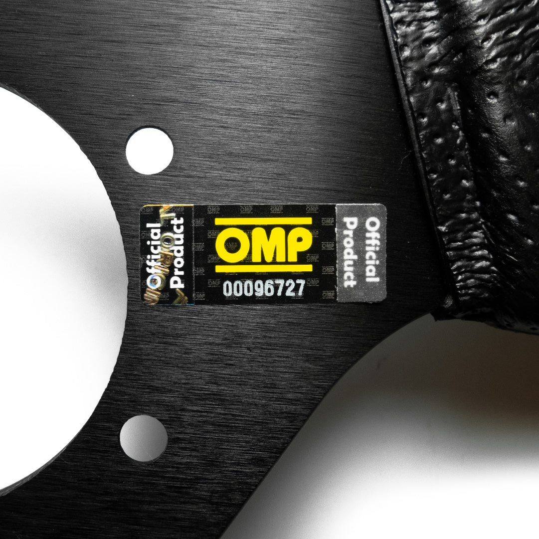 OMP Trecento Uno Steering Wheel - Black Polyurethane Black Spokes 300m