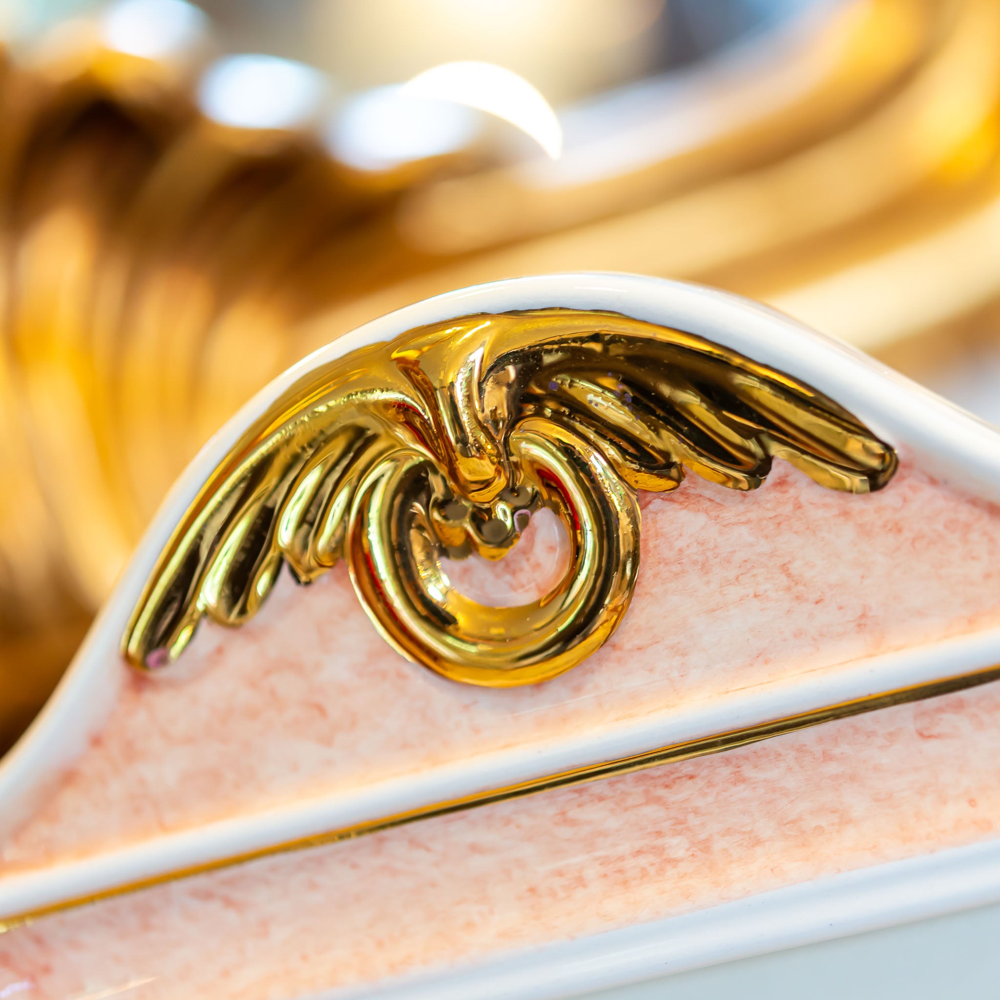 イタリア製 陶器 神殿型フォトフレーム 写真立て ピンク - エステルノ