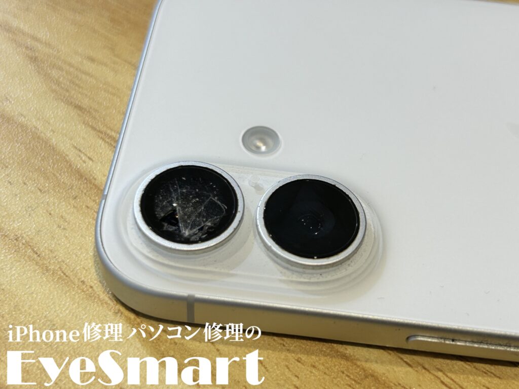 iPhone16 128GB白 外カメ割れ 内カメ不良 iPhone16 128GB白 外カメ割れ