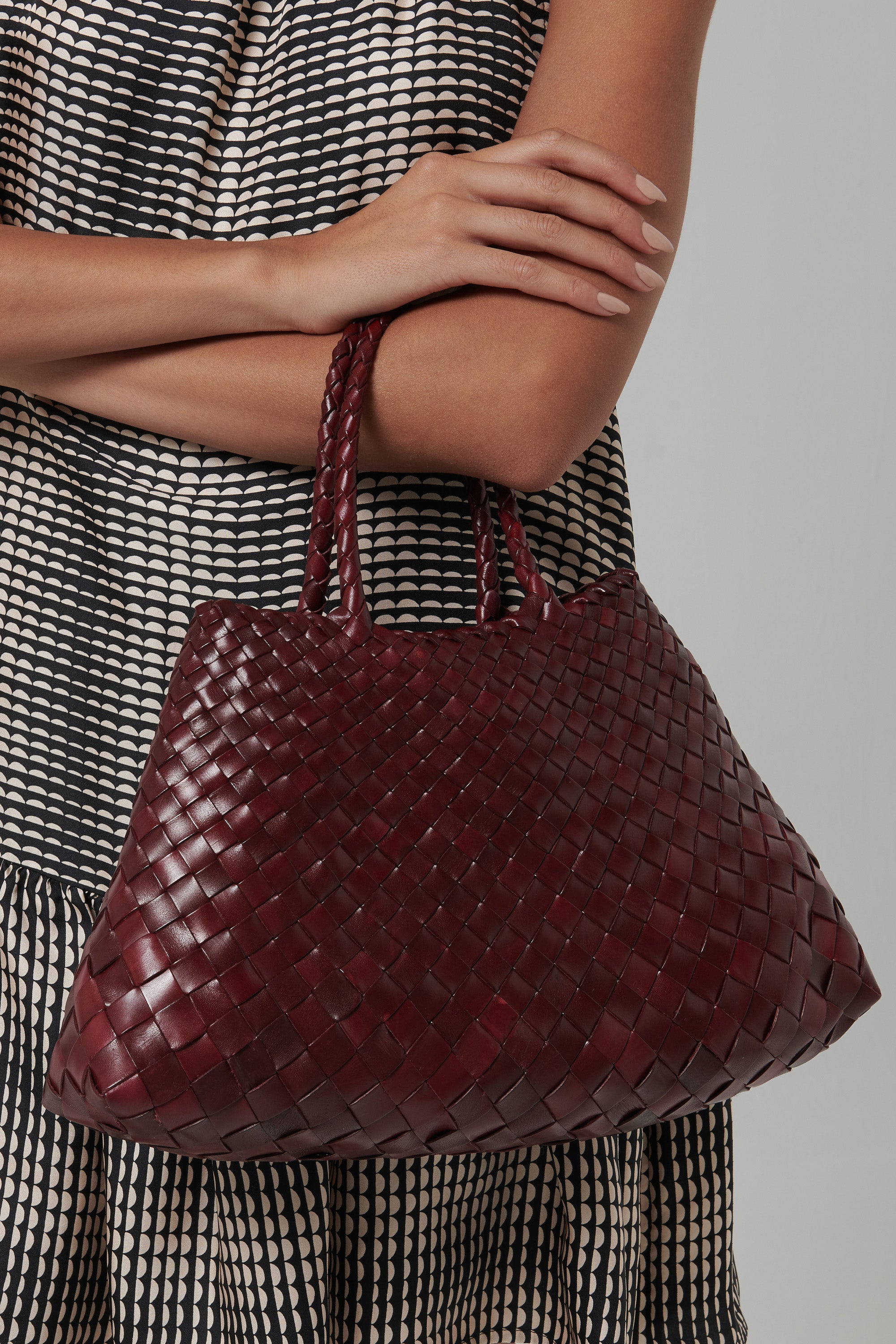 Dragon Diffusion Burgundy Santa Croce Small Leather Tote