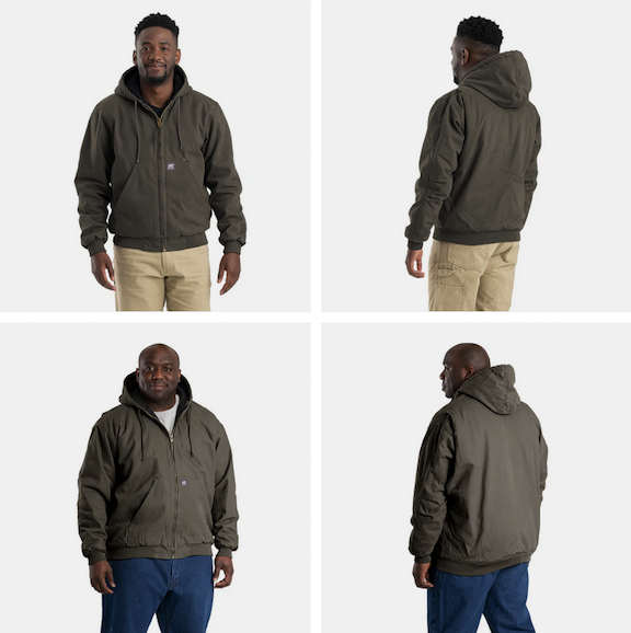 HJ375OD Heartland Washed Duck Hooded Jacket - Olive Duck - Berne