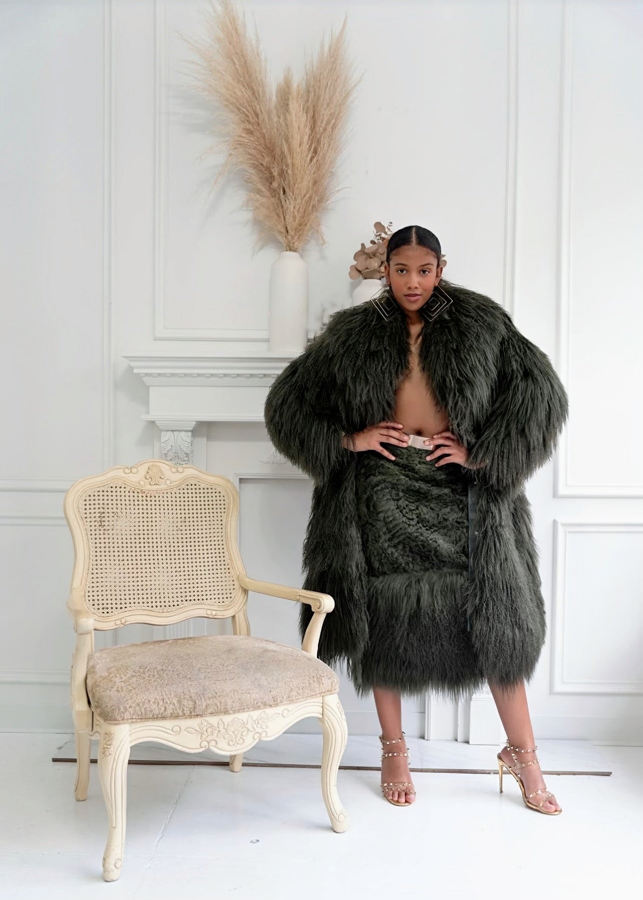 Allison Elizabeth Brown | Majestic Mongolian Convertible Coat (4