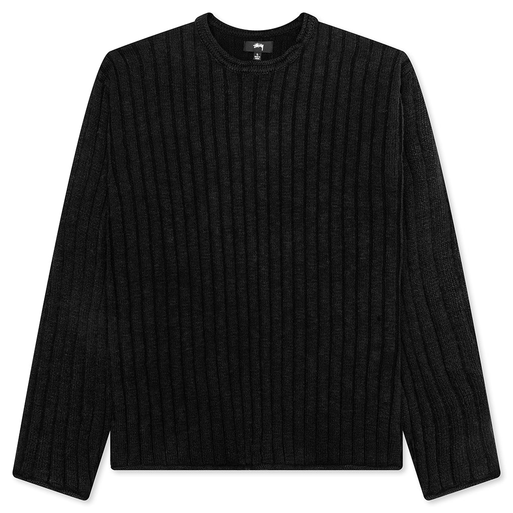 Cotton Slub Rib Crew - Black – Feature