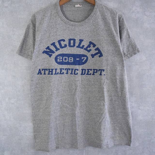 60年代 60s チャンピオン ランナーズタグ グレー 染み込みプリント XL