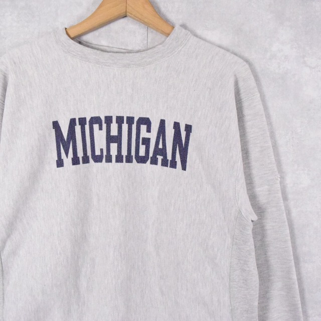 80年代 80s アメリカ製 ミシガン グレー 霜降り リバースウィーブ
