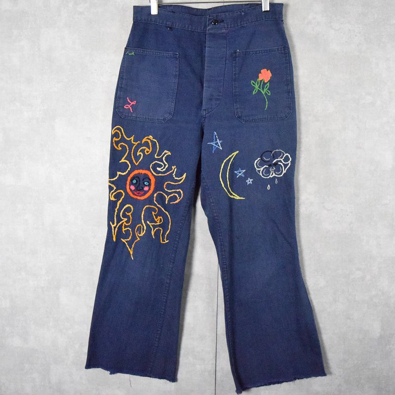 70年代 70s usネイビー アメリカ軍 米軍 海軍 フレア │ヴィテージ古着