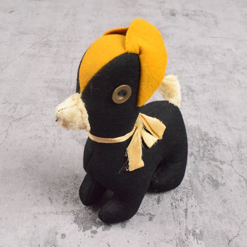 60s 60年代 人形 大学 犬 ドッグ 黒 ブラック│ヴィテージ古着屋Feeet