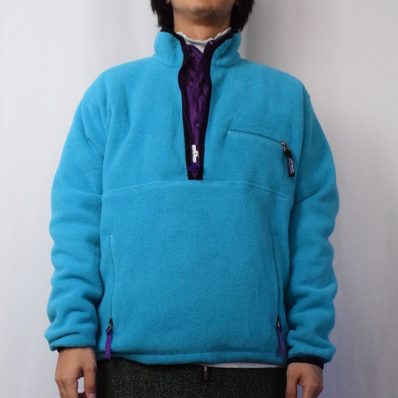 90年代 90s アメリカ製 パタゴニア アウトドア 青 ブルー 水色 紫