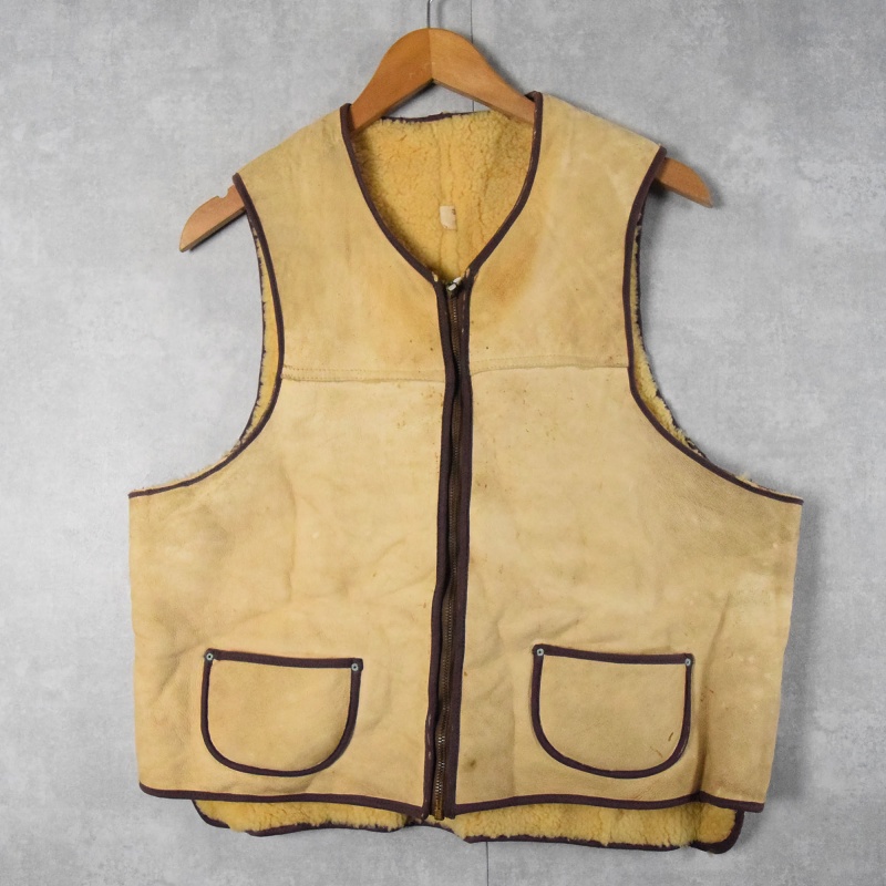 最終値下※ 70s〜80s GOOD YEARヴィンテージ ムートンボアベスト ⭐️激