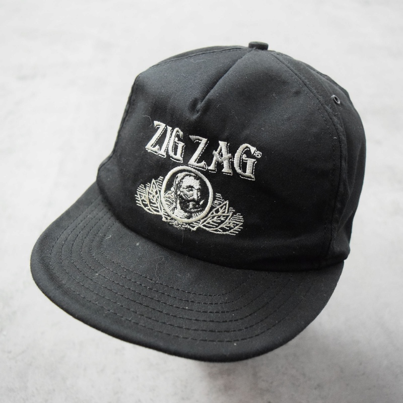 90年代 90s アメリカ製 ジグザグ 帽子 煙草 タバコ 黒 ブラック