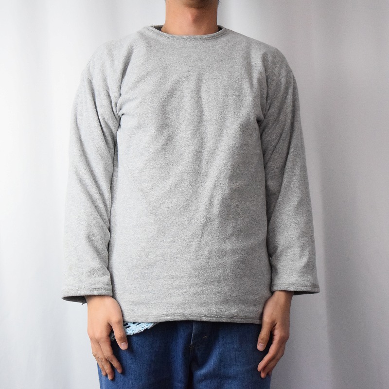 80s 80年代 チャンピオン 長袖Tシャツ 紺 ネイビー グレー ロゴ