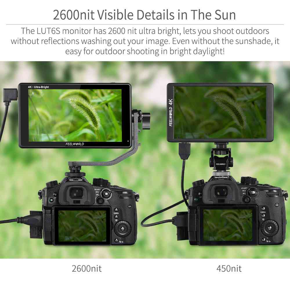 FEELWORLD LUT6S 2600nits HDR/3D LUT Touch Screen DSLR Field