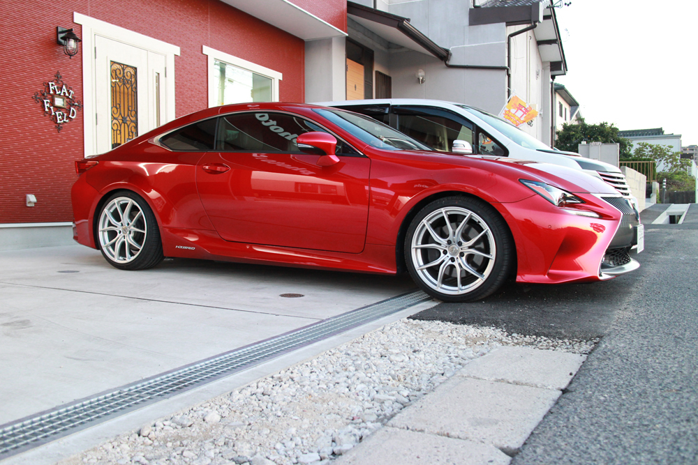 レクサス RCにエスペリアのスーパーダウンサスの取り付けと四輪