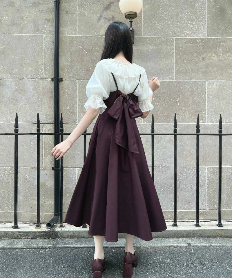 □バックカッティングキャミワンピース/an another angelus