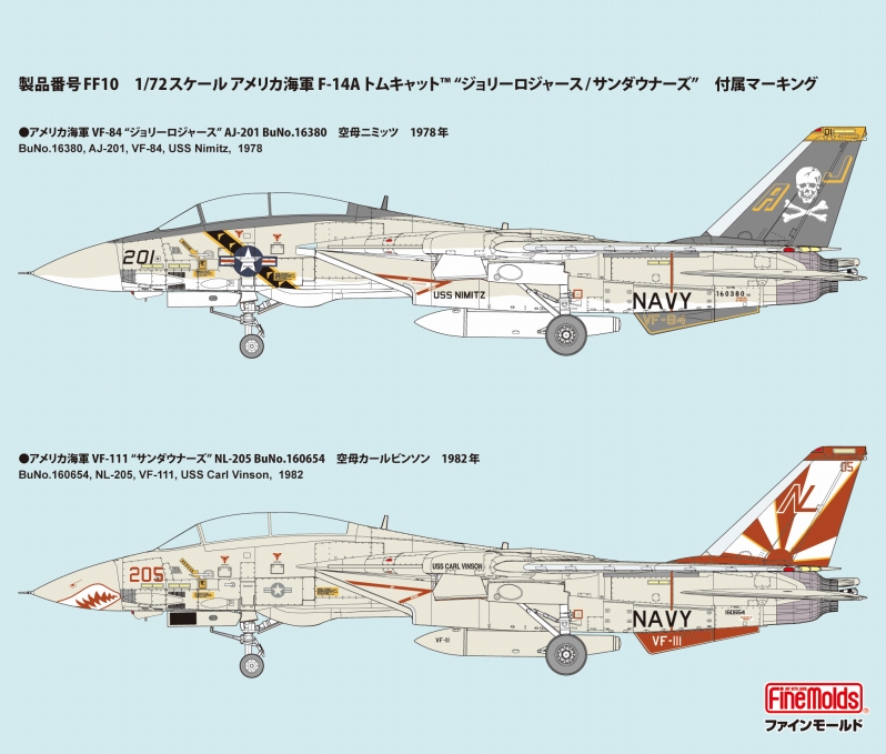 1/72アメリカ海軍F-14AトムキャットVF-84/VF-111_ファインモールド