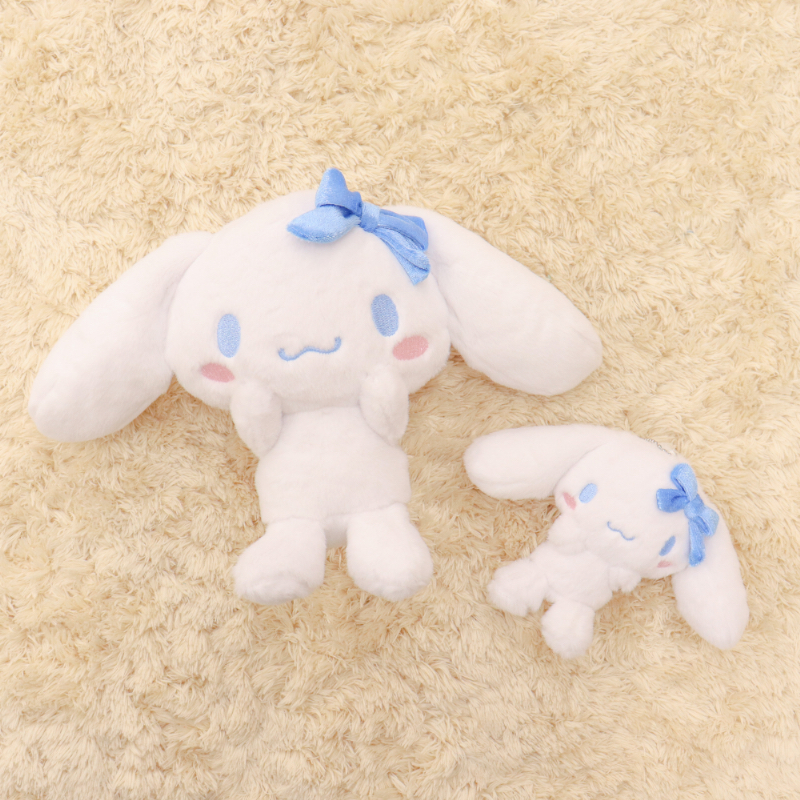 シナモロール ほっぺぎゅ〜ボア ベロアリボン マスコット｜むにゅ