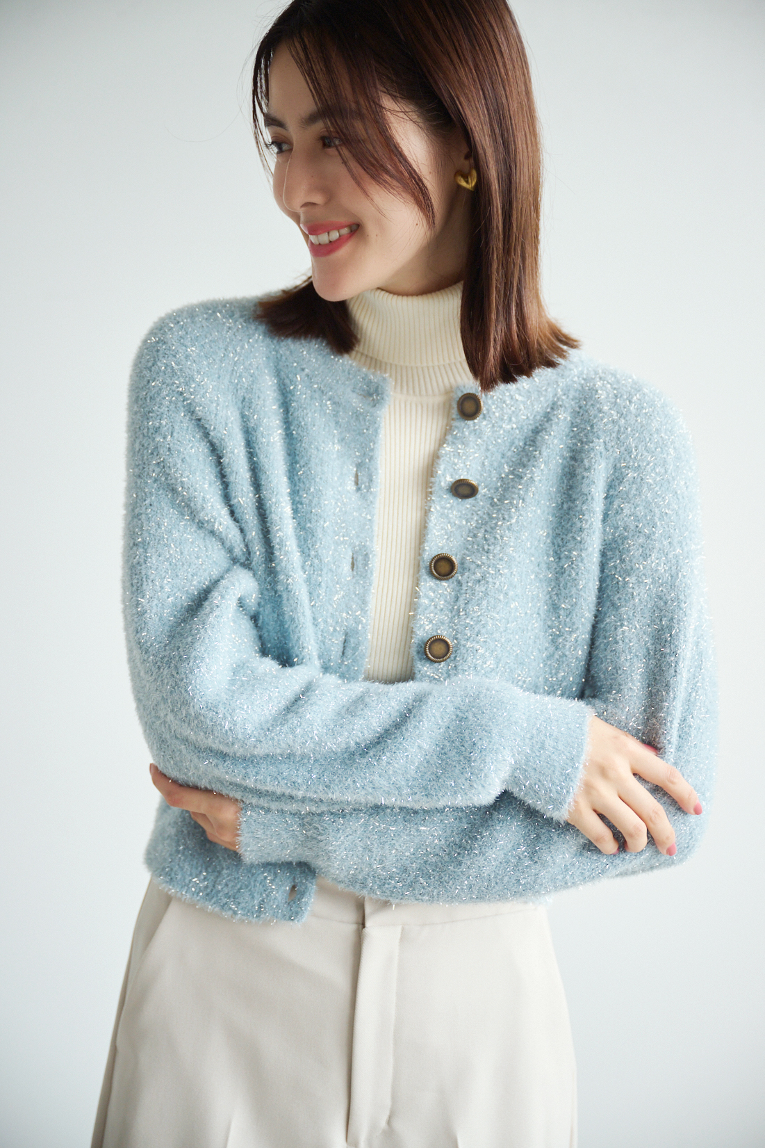 ルーニィ ヤク混カーディガン ルーニィ ヤク100% カーディガン