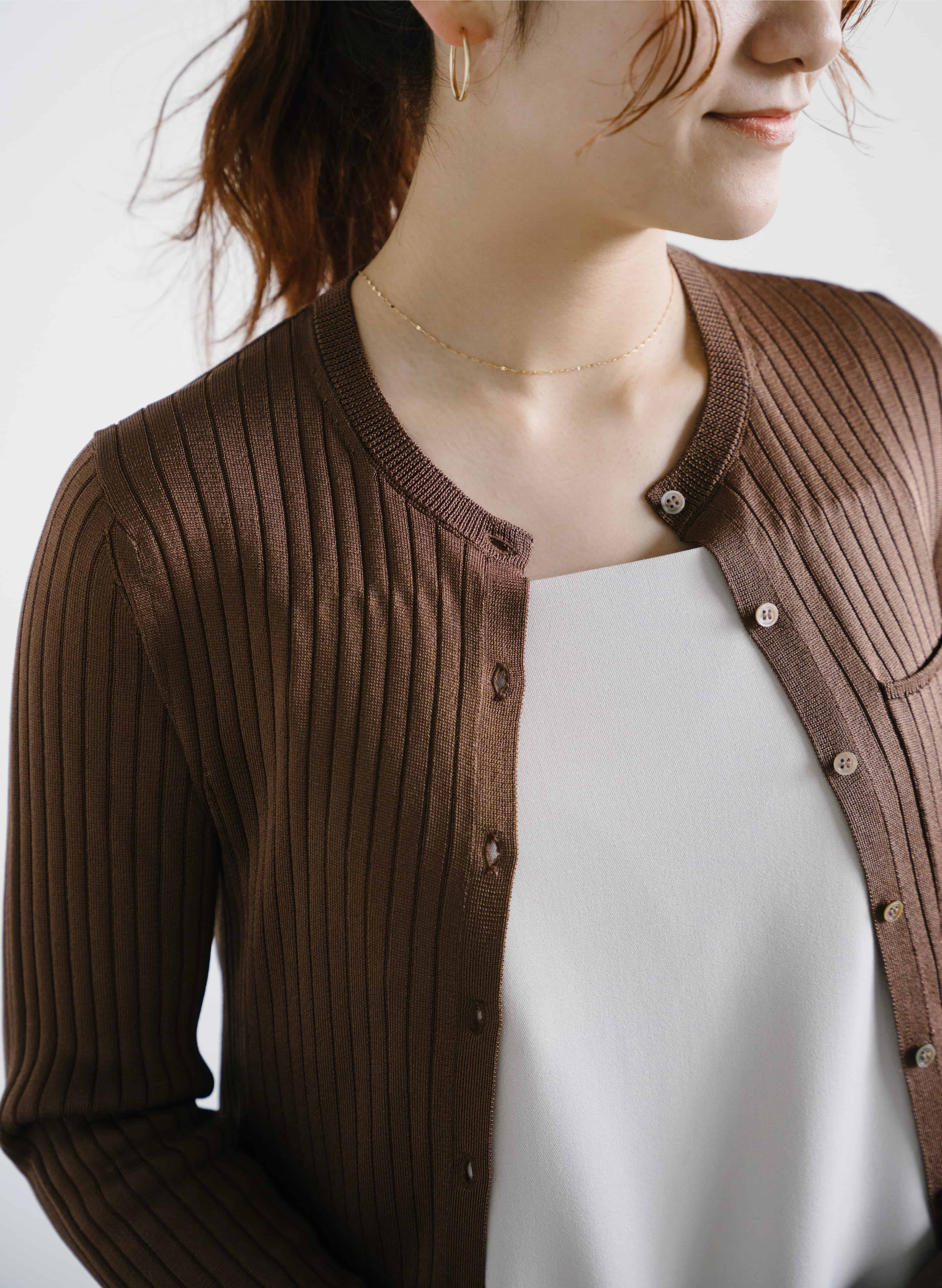 アセテートリブカーディガン｜LOUNIE（ルーニィ）公式サイト／公式