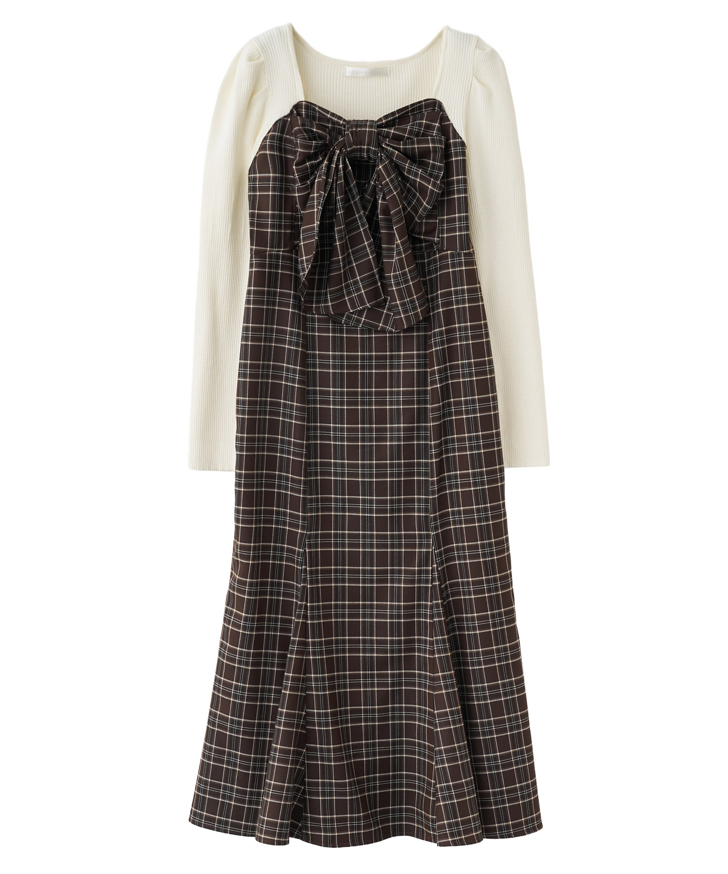 ニットドッキングチェック柄ワンピース｜PETAL ONLINE（ペタルオンライン）