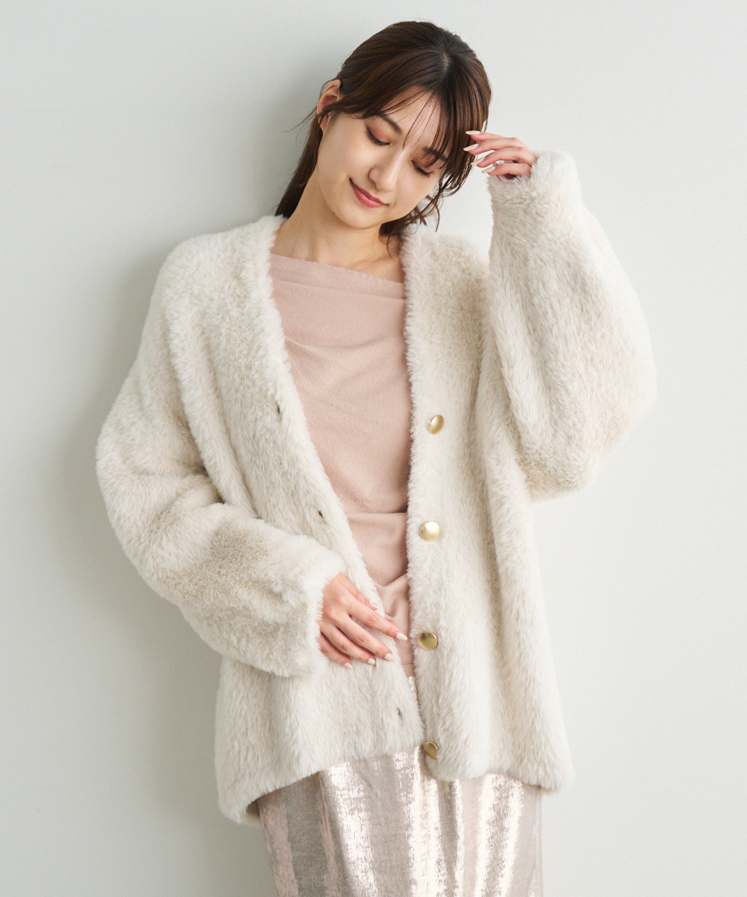 Wフェイスロングフェザーカーディガン｜PETAL ONLINE（ペタルオンライン）