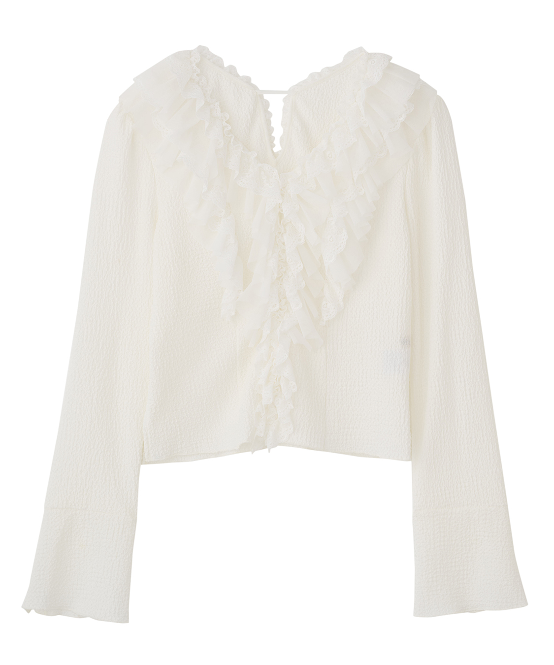 レースフリルカットジャカードトップス｜PETAL ONLINE（ペタルオンライン）