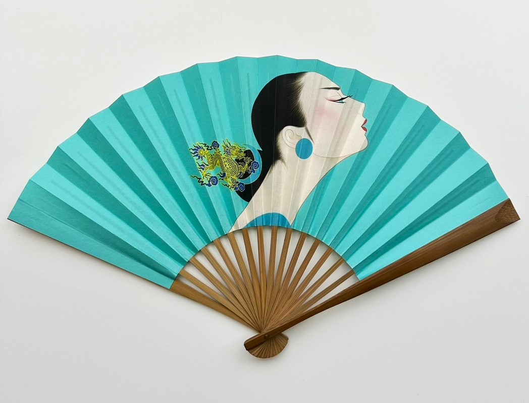 京扇子「ブレッシンググリーンドラゴン」【男女兼用】 | 鶴田一郎