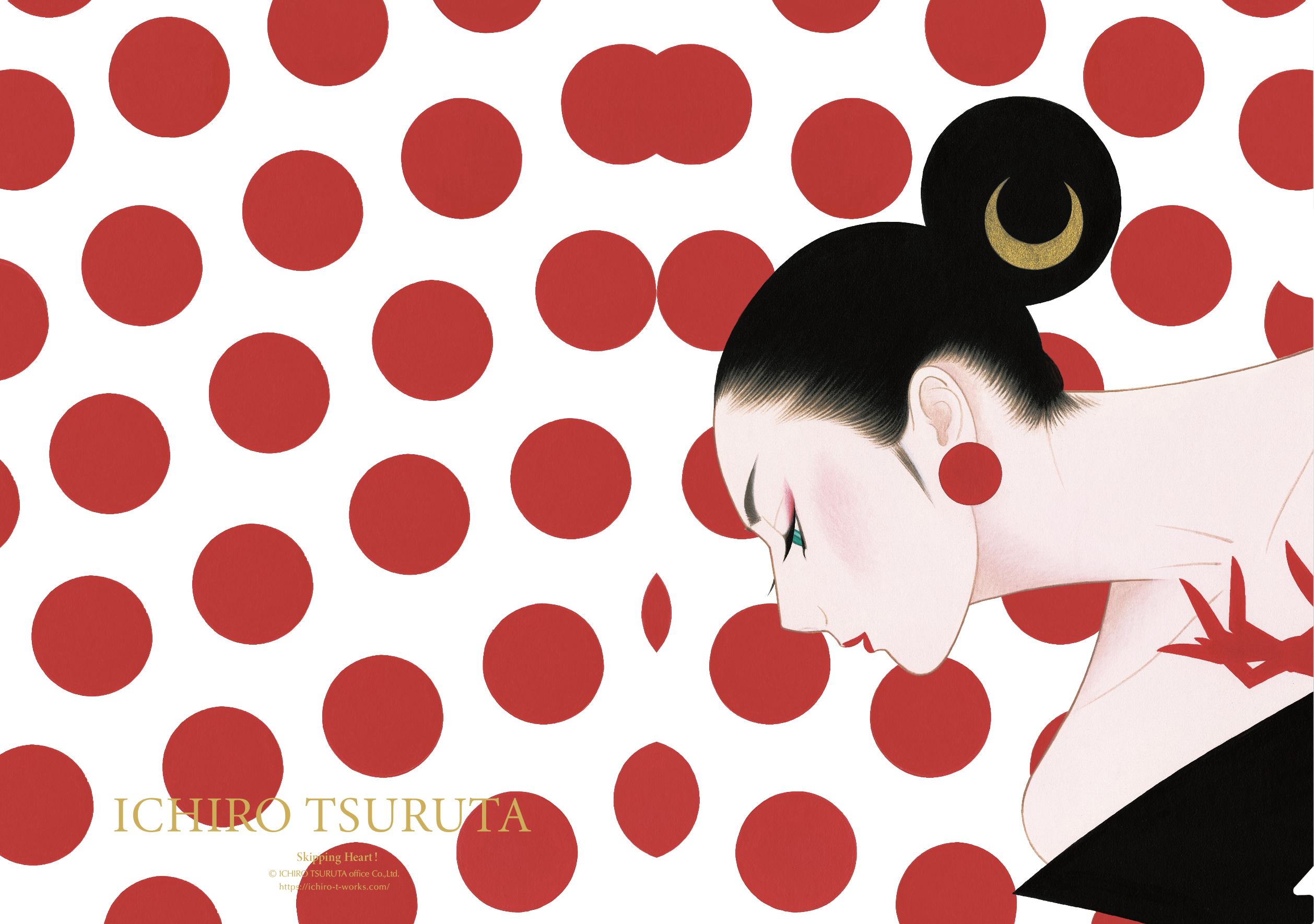 アニメキャラクター グラフィックアート 赤い背景 フレーム付き A2