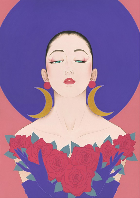 薔薇と月のアニバーサリー S.E | 鶴田一郎アートストア ICHIRO TSURUTA