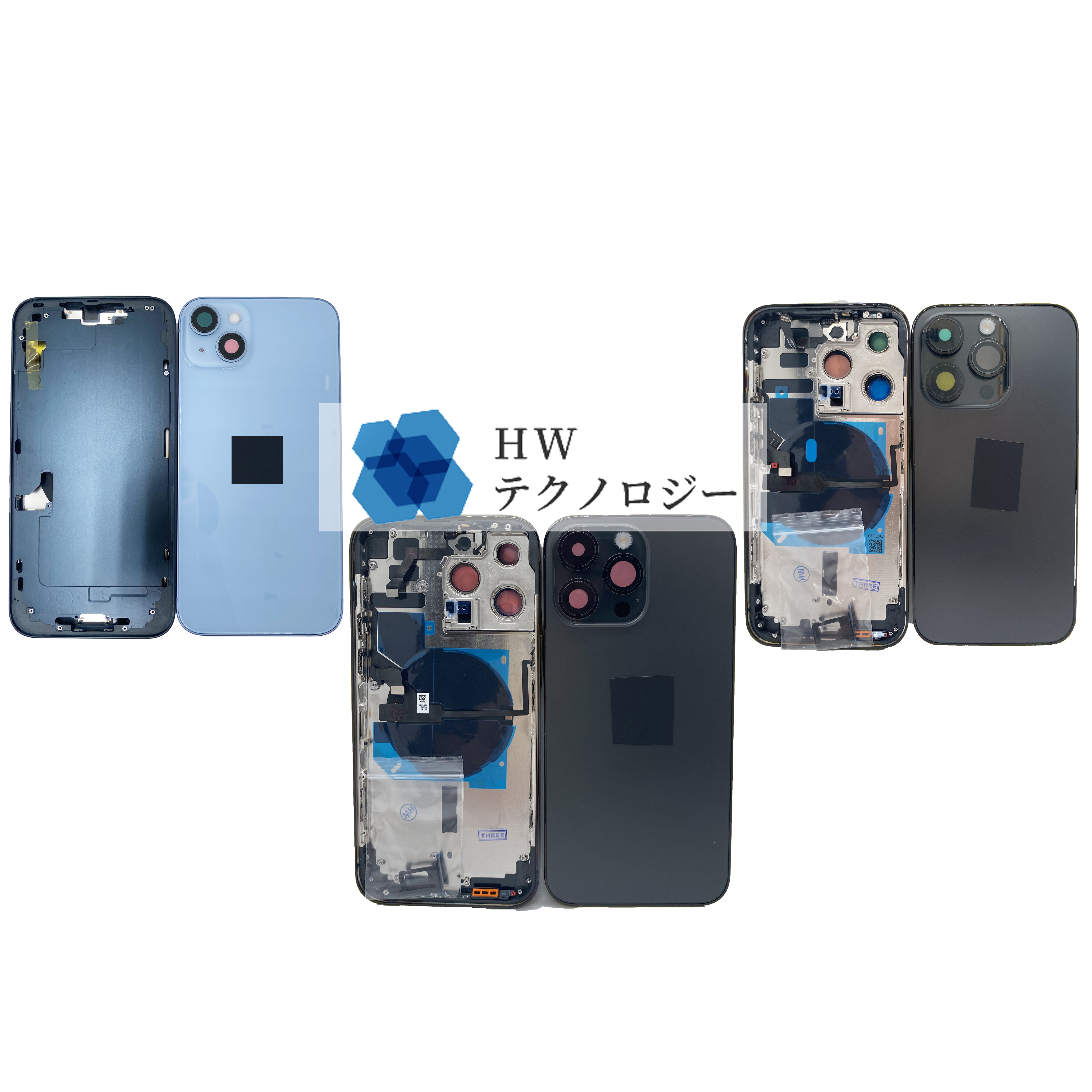 iPhone各種対応】バックパネルフレーム付き（再製品）｜外装交換パーツ